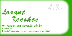 lorant kecskes business card